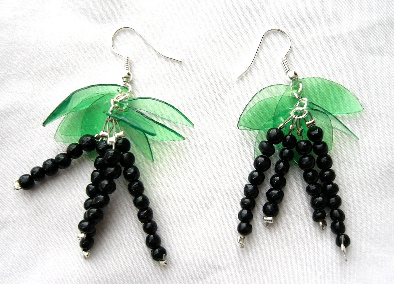 Fruit earrings made of recycled plastic bottle Blackcurrant in