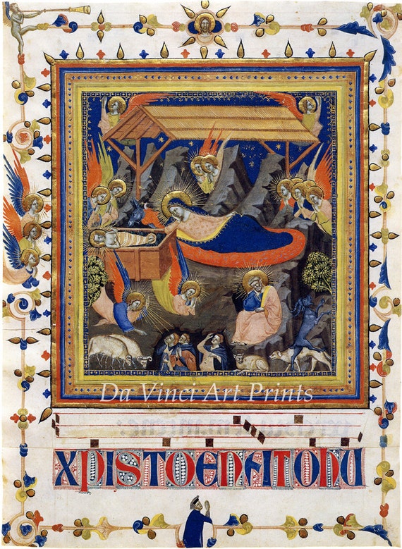 Fine Art Reproduction. Illuminated Manuscripts: Nativity and