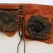 Black & Tan Rose Leather Utility Belt -small only