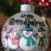Our Grandbabies - Hand Painted Christmas Ornament (holds up to 6 snowmen)