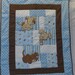 Peek A B00 Puppy Applique Baby Blue Quilt perfect for little