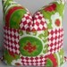 Sale - Christmas Patchwork 20X20 Pillow Cover-Premier Prints Home Decor Fabric-Chartreuse Green Lipstick Red-Throw Pillow-Holiday Pillow