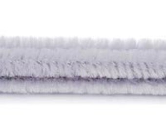 100 Gray Chenille Stems (12" x 6mm)