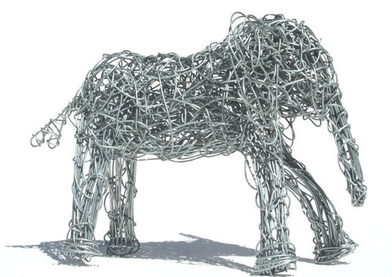 Wire Art Elephant Hand Crafted In Africa Unique Piece