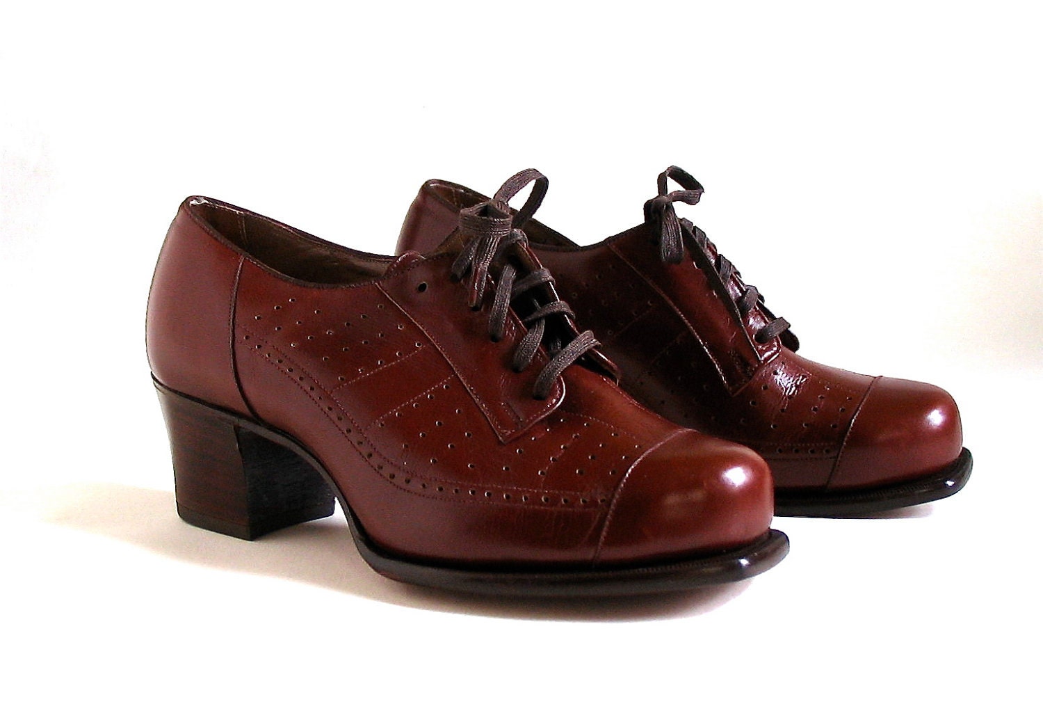 Vintage Women Shoes Oxford Lace-Up's Unworn 1940's