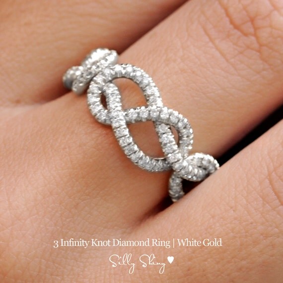 3 Infinity Knots Diamond Ring Silly Shiny by SillyShinyDiamonds
