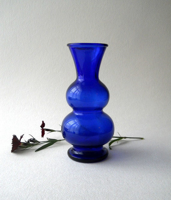 cobalt blue flower vase