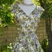 Vintage 50s Floral Full Sweep Mad Men Deep V Neckline Summer Day Party Dress Sz M