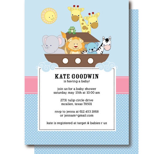 to Noah39;s Ark Baby Shower Invitation, Animal Baby Shower Invitations 