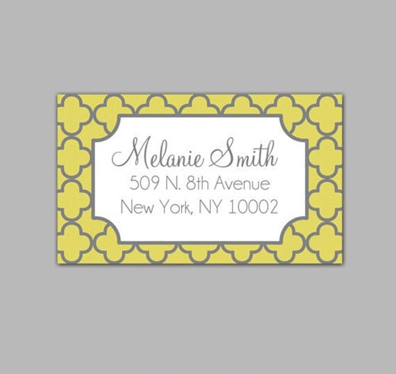Items similar to Address Labels Avery 5199F PRINTABLE Yellow and Gray