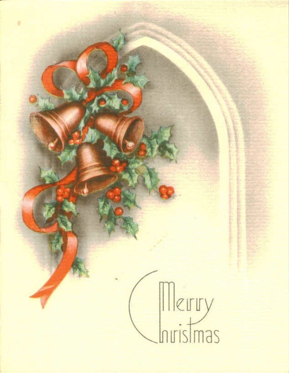 vintage christmas bells card front vintage unused christmas card bells with red by thevintagegreeting vintage christmas bells card front vintage unused christmas card bells with red by thevintagegreeting