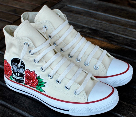 graffiti custom shoes Items to Dia similar Muertos De BKLYN Los Roses Skull and