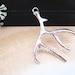 10pcs of plated silver deer antlers charm 40mmx52mm