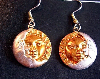 Hand Painted Solar Eclipse Earrings.Hypoallergenic wires.