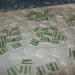 60 pcs green and white striped mosaic tile and 54 pcs white filler tile fpr altered art projects