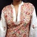 Sari Salwar Kameez Womens Kurti Tunic Top Hand Embroidered White Cotton Dress Free Gift with purchase