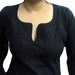 M/L/XL/XXL Peasant Black Ladies Tunic Blouse Top Hand Embroidered Kurti US 16 Cotton Kurta Summer fashion
