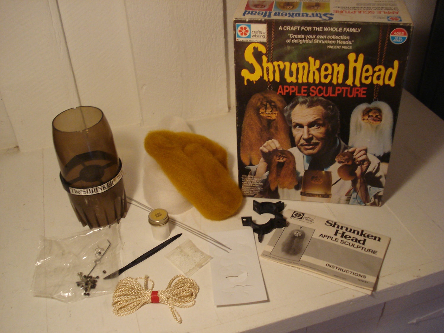 Vincent Price Shrunken Head Apple Sculpture Kit by Milton