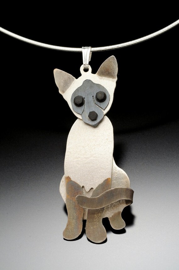 Siamese Cat Jewelry Siamese Cat Pendant by Anita Edwards