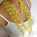 Summer Fashion lace necklace, infinity yellow necklace, guipure scarf, floral necklace, romantic, elegant, wedding necklace