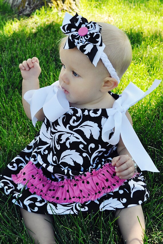Items similar to Baby Dress Baby girl pillowcase dress with ruffled trim on Etsy