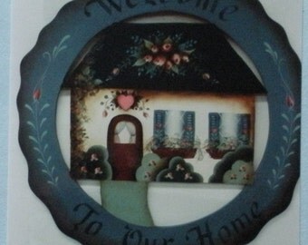 Rosemary West Country Hearts Flowers Wreath Painting Pattern Welcome Packet Folk Art Cottage Roses