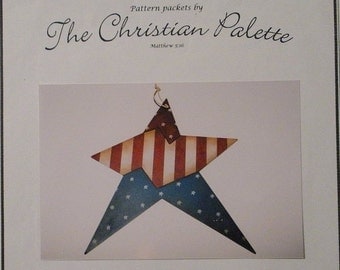 The Christian Palette Americana Star Painting Pattern Packet Patriotic Prim Country Red White Blue Decor