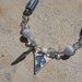 Spirit Buffalo Necklace with Feather Pendant on Glass, Crystal, and Blue Lace Agate Asymmetrical Tatanka