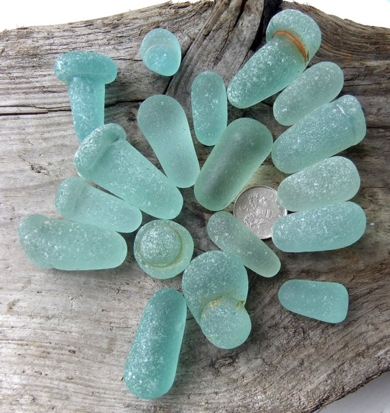 English sea glass bottle stopper stems and remnants