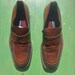 M 9 / 9.5 - 70s Square Toe Penny Loafers, Distressed Caramel Brown