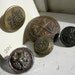 5 Metal Vintage Buttons with Crests