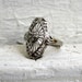 RESERVED - Vintage Estate Art Nouveau 14K White Gold Diamond Dinner Ring