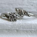 Beautiful Vintage Pave 14K White Gold Diamond Engagement Two Ring Set - 0.60ct