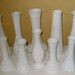 On reserver for Leah....10 Vintage Milk Glass Bud Vases