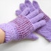 Hand Knitted Gloves - Lilac, Size Medium
