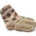 Hand Knitted Socks - Beige, Size Large