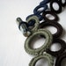 Necklace cotton brown, blue, grey green spring fashion. Handmade textile jewelry by Aliquid