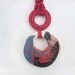 Ceramic Colorful Necklace Pendant Circle Coral Red