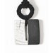 Pendant Necklace Black and White ceramic raku square.Handmade textile jewelry by Aliquid