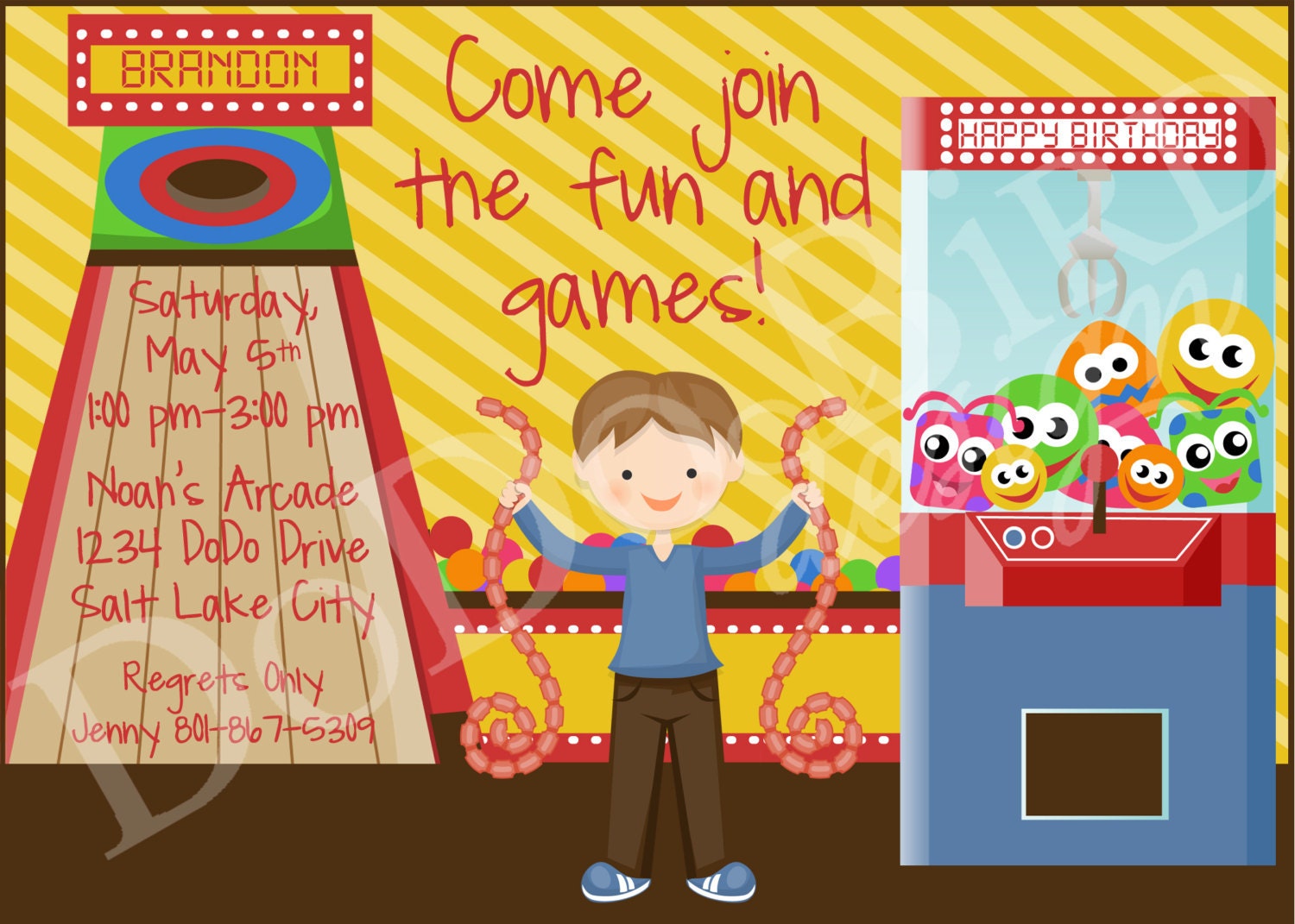 Arcade Birthday Party Invitations 8