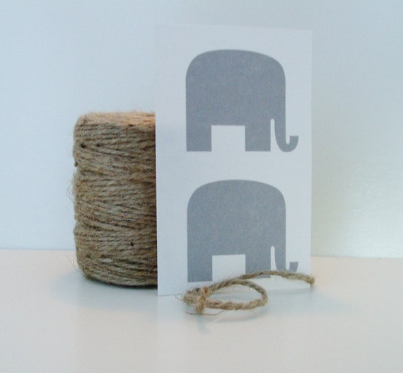 Elephant Stickers Envelope seals Labels Grey 36