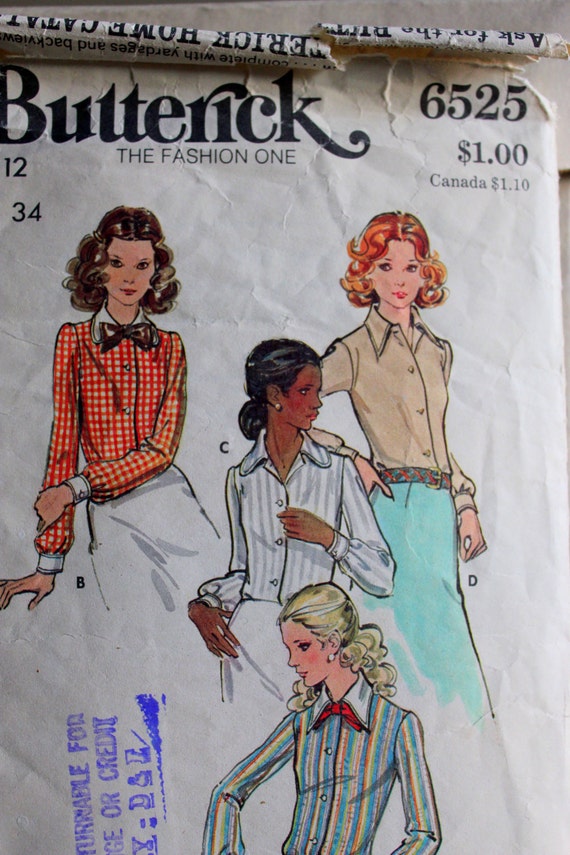Vintage Bow Tie Blouse Sewing Pattern