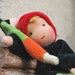 Green Waldorf blanket doll, soft doll