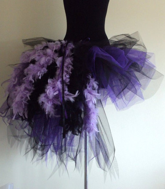 Purple Black Burlesque tutu skirt size