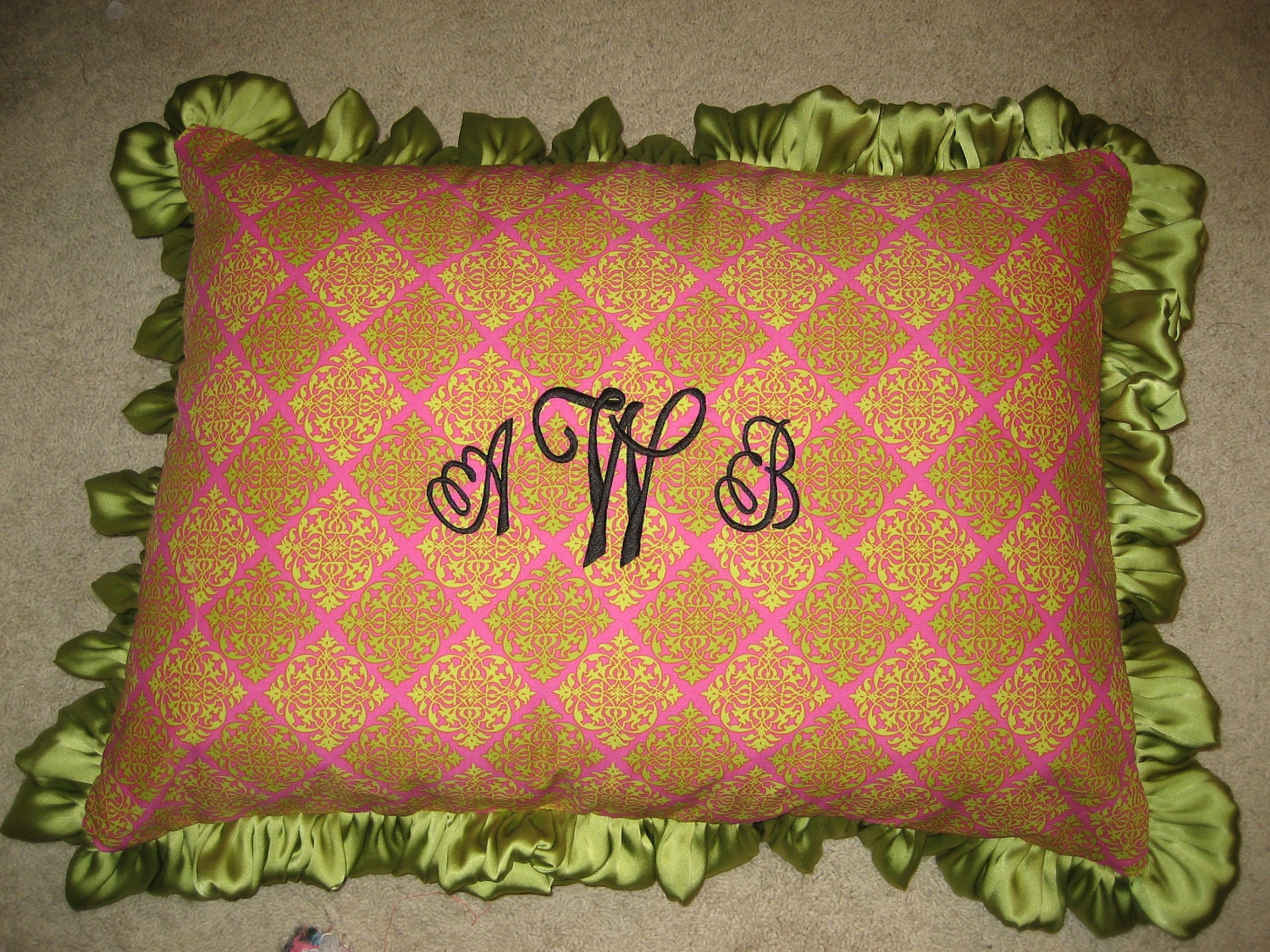 monogram pillow