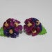 mini trio leather flowers earring