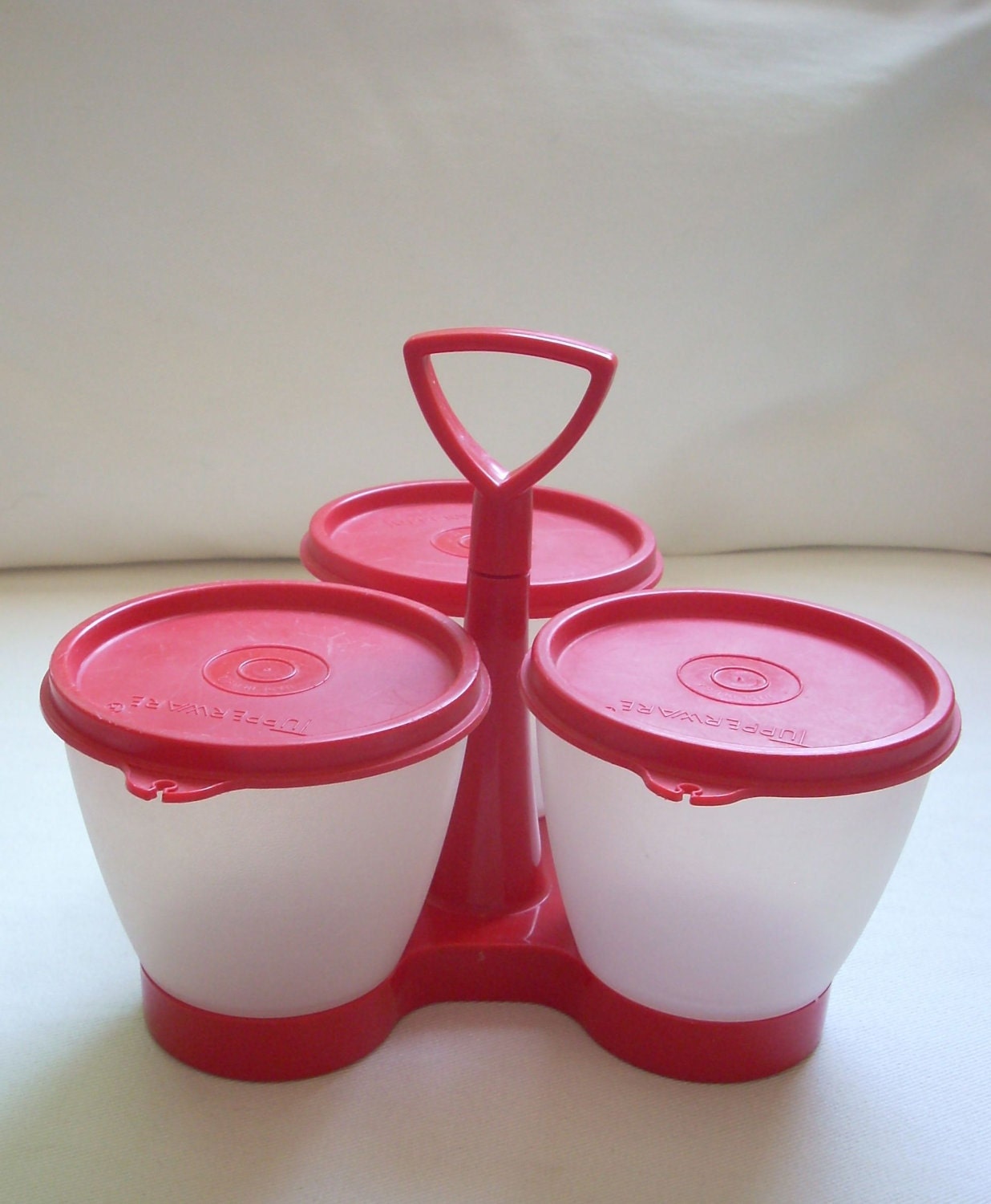 Vintage Tupperware 3-piece condiment set