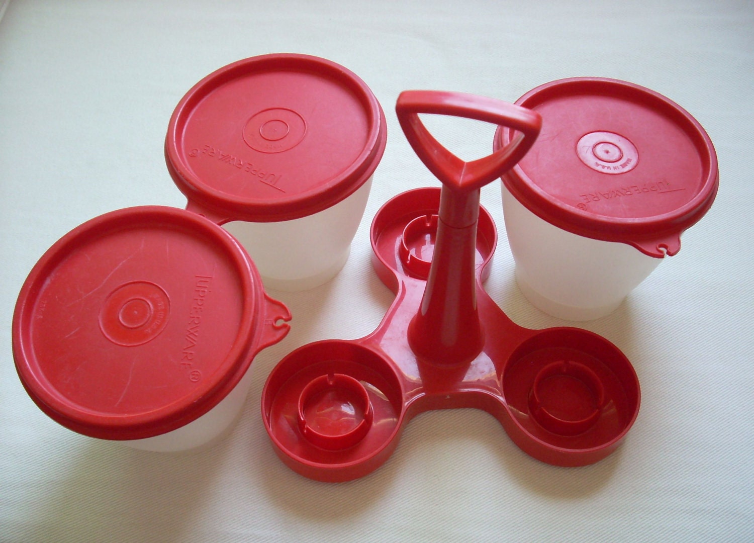 Vintage Tupperware 3piece condiment set