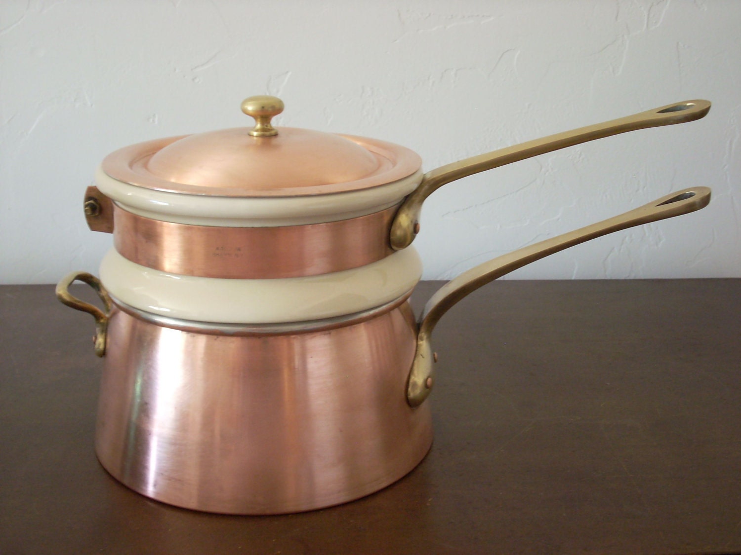 Copper and Ceramic Double Boiler Waldow NY