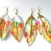 Painters Palette - Faux Leather Feather Earrings- Tan/Nude or White